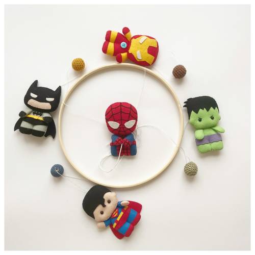 Mobile Superheroes - baby boy mobile - Baby superheros - nursery - Marvel DC - baby room Superhero baby shower - Minimalist - Baby crib