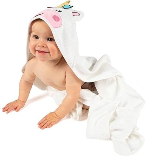 Athena Unicorn Baby Bath Towel - Breathable Soft & Absorbent Baby Hooded Towels - Delightfully Adorable Design for Babies - Comfortable and Cozy Bath Time Adventure