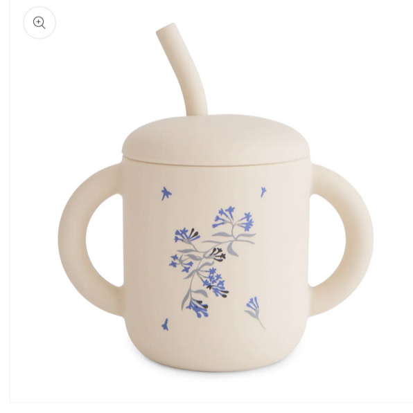 Silicone Training Cup + Straw w/Design – Apple Blossom Baby And Decor