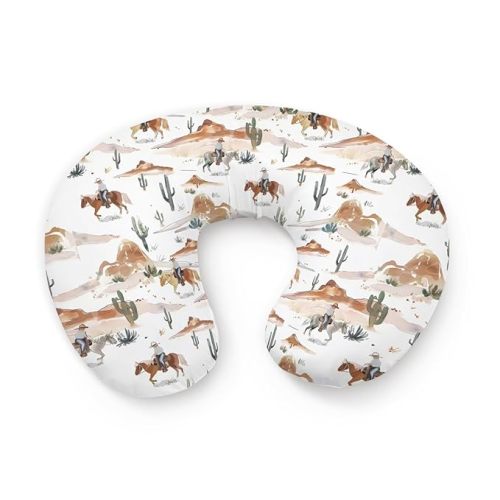Watercolor Cactus Horse Mountain Native American Pattern Nursing Pillow Cover, Unisex Removable Breastfeeding Pillowcase Slipcover for Baby Girls Boys Newborns Toddlers, Cover Only