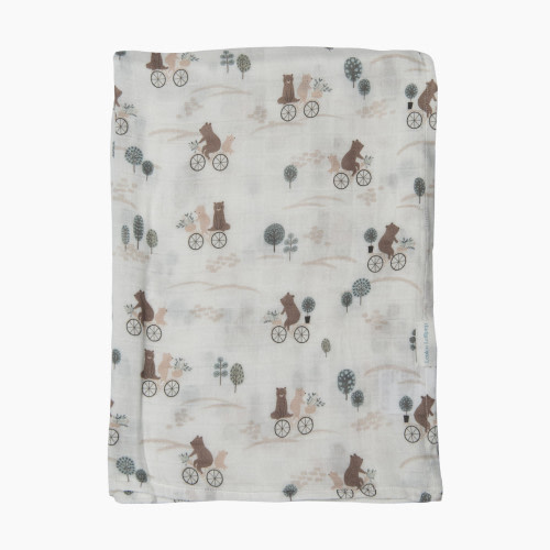 Loulou Lollipop Muslin Swaddle - Bears On Bikes
