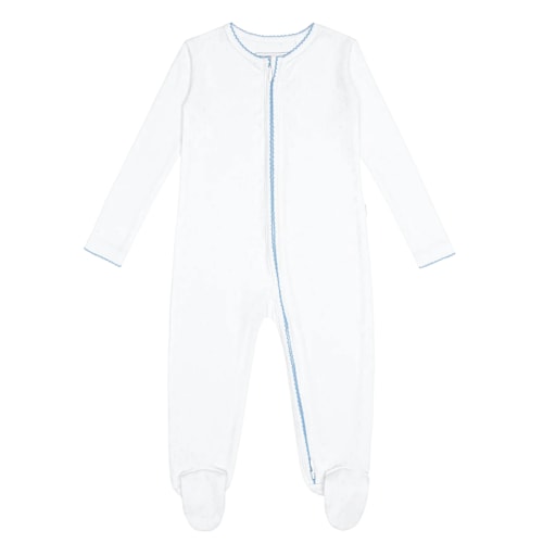 baby white pointelle footie