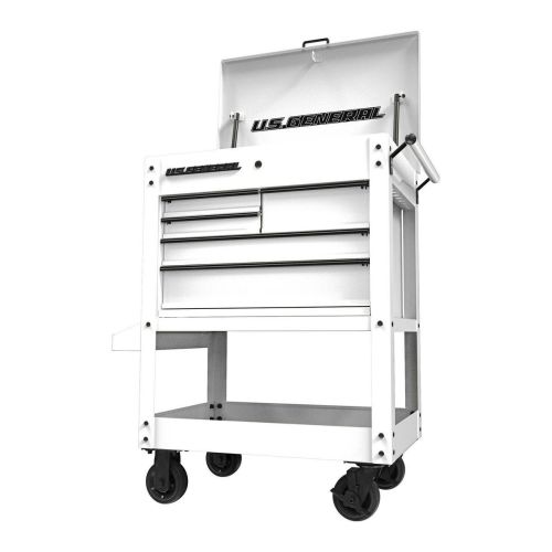 30 in., 5-Drawer Mechanics Cart, White