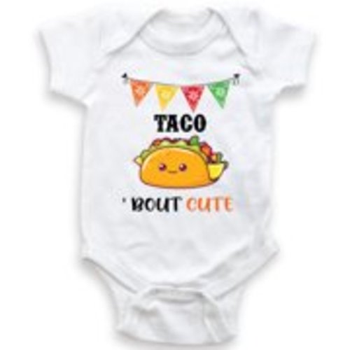 Taco Bout Cute - Funny Cute Baby Bodysuit - Unisex Clothing - Baby Boy - Baby Girl