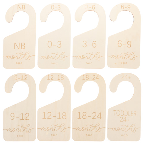 8pcs Wood Closet Dividers Baby Garment Size Dividers Baby Clothing Hanger Dividers