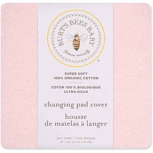 Burt's Bees Baby Unisex Baby Gift Set - Crib Sheet, Changing Pad Cover & Burp Cloths, 100% Organic Cotton Essentials Bundle