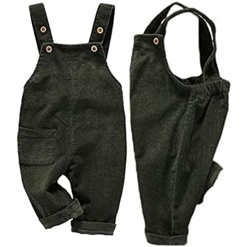 Mornyray Toddler Boy Girl Soft Corduroy Suspender Pants Kids Overalls Loose Retro