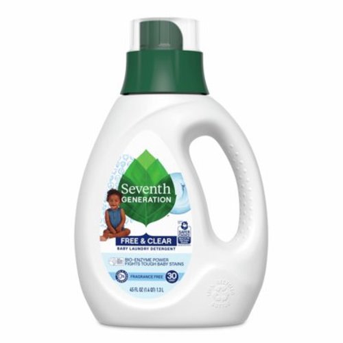 Seventh Generation Baby Laundry Detergent Unscented Removes Baby Stains Up to 30 Loads of Infant Clothes, 45 oz