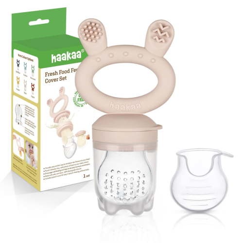 Haakaa Fresh Food Feeder & Cover Set - Blush