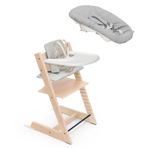 Stokke® Tripp Trapp® High Chair, Cushion, Tray, & Newborn Set Bundle