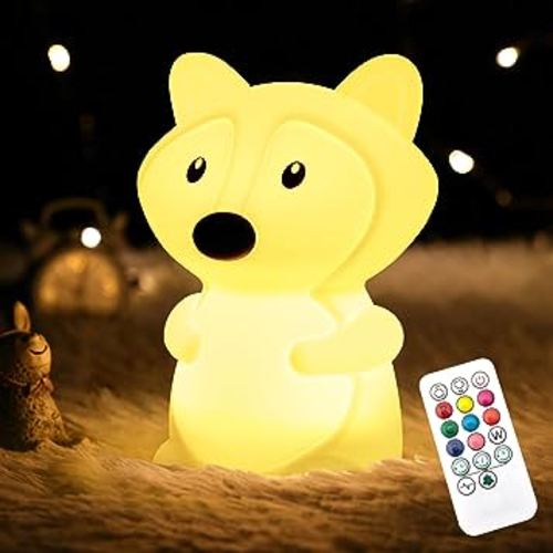 CHWARES Night Light for Kids, Fox Nursery Night Lights with Remote, 7 Color Kawaii Lamp, Room Decor, USB Rechargeable, Cute Lamp Gifts for Baby, Children, Toddlers, Teen Girls