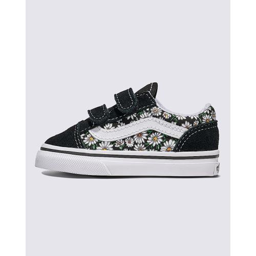 Toddler Old Skool V Daisies Shoe in Black / White | Vans