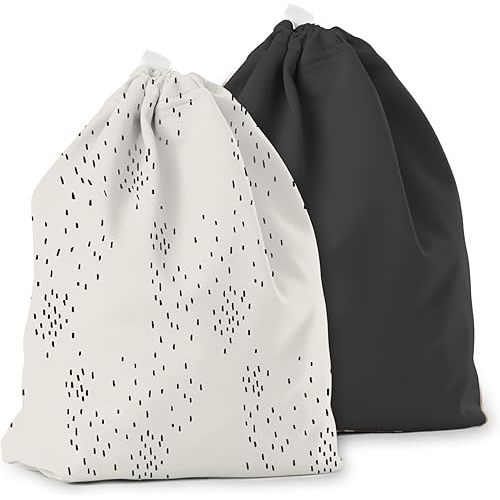 (any color!) Esembly Ditty Bag Duo, Waterproof Wet Dry Bags for Cloth Diapers, Messy Baby Accessories, Swimsuits, Gym Clothes, Toiletries and Snacks - Apostrophe and Graphite (Pack of 2)