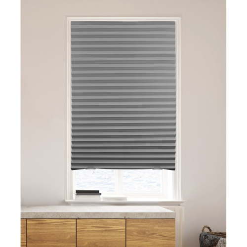 Lumi Cordless Gray Paper Room Darkening Temporary Pleated Shade (6-PK) 36 W x 72 H Inches