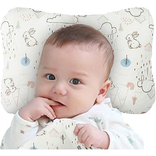 Soft Hypoallergenic Baby Head & Neck Support Bamboo Organic Cotton Cover Machine Washable (Bamboo Bunny)