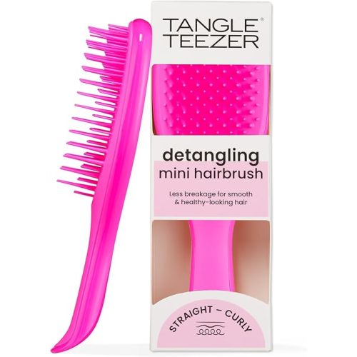Tangle Teezer Ultimate Detangler Hairbrush, Eliminates Knots & Reduces Breakage, Mini Hair Brush for Travel, Small Hands & All Hair Types, Runway pink