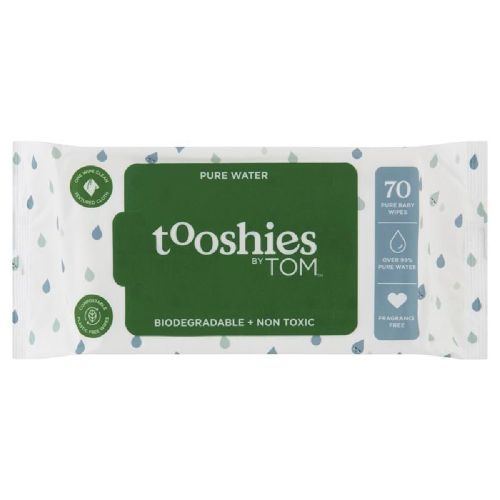 Tooshies Pure Water Baby Wipes 70 Pack