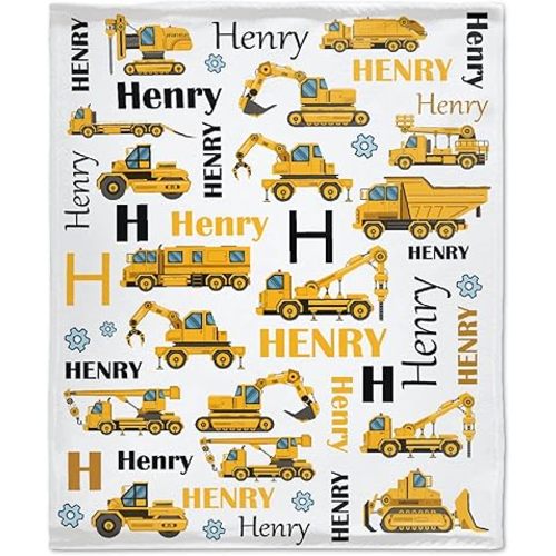 Construction Trucks Baby Blanket Cozy Soft Swaddle Blanket Boys, Girls, Infant, Newborn Receiving Blankets Birthday Gifts 40"x30" (Toddler) for Pets