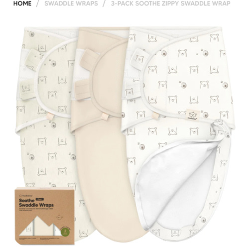 3-Pack Soothe Zippy Swaddle Wrap-bumble bear
