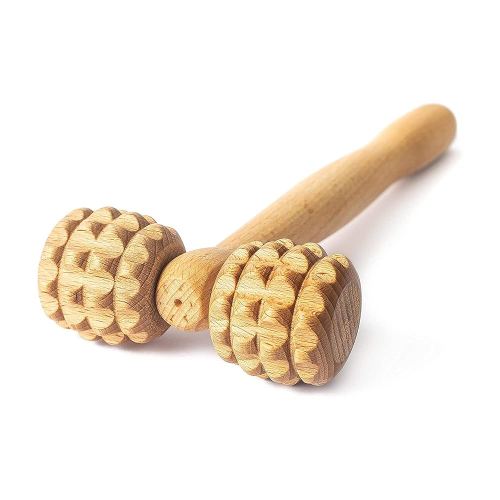 Tuuli Accessories - T-Shape Muscle Roller, Multi-Functional Body and Face Massage Tools, Helps Ease Muscle Tension and Supports Skin Health, Natural Wood Therapy Massage Tools