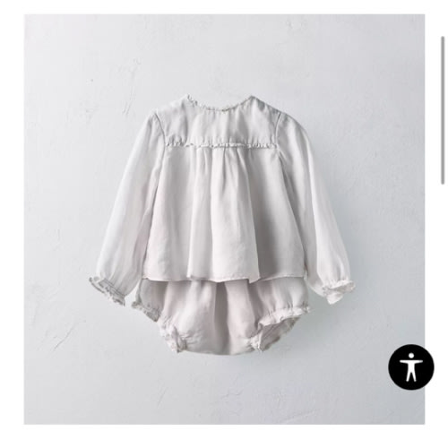 1-24 MONTHS/ 100% RAMIE BLOUSE AND BLOOMERS SET LIMITED EDITION - Pearl Grey | ZARA United States
