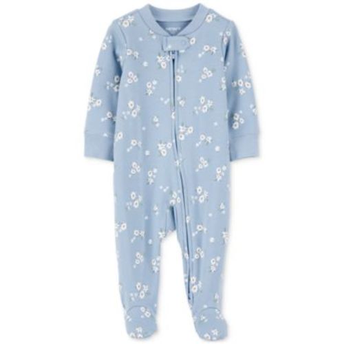 Baby Girls Floral 2-Way-Zip Cotton Sleep & Play Footed Coverall