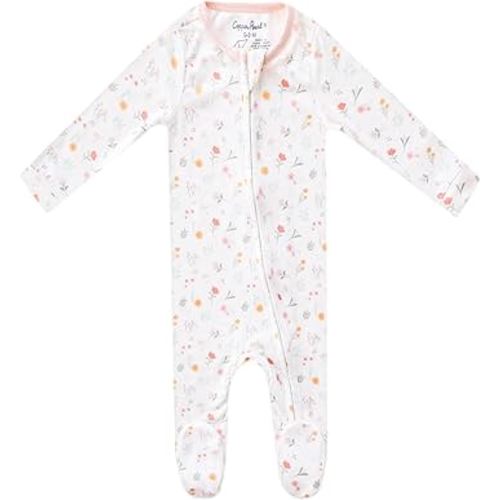 Copper Pearl Zip-Up Footie Baby Pajamas: Ultra-Soft Boys Pajamas and Girls Pajamas, Premium Knit Fabric in Stylish Prints, Tag-Free with Two-Way Zipper, Sized Newborn to 24 Months, Mabel