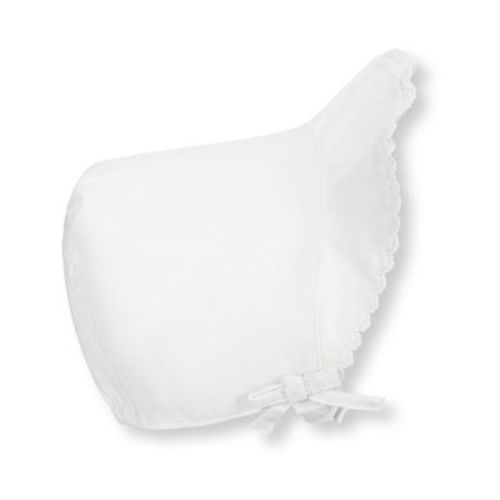 Hope & Henry Baby Brimmed Linen Baby Bonnet, Soft White Linen, 0-3 Months
