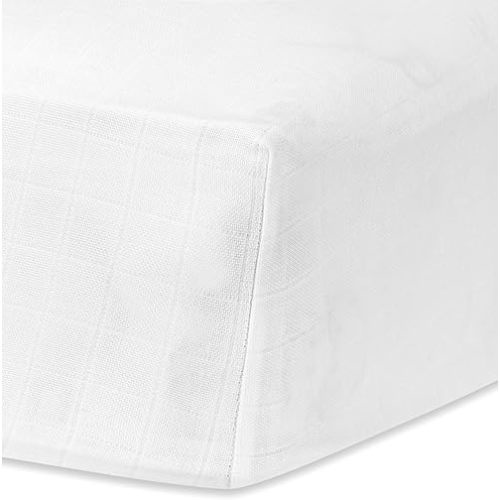 Under The Nile Organic Cotton Muslin - Crib Sheet - White, 52" x 28"
