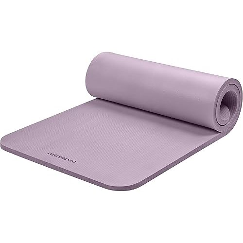 Retrospec Solana Yoga Mat 1" Thick With Nylon Carry Strap for Men & Women - Non Slip Exercise Mat for Home Yoga, Pilates, Stretching, Floor & Fitness Workouts