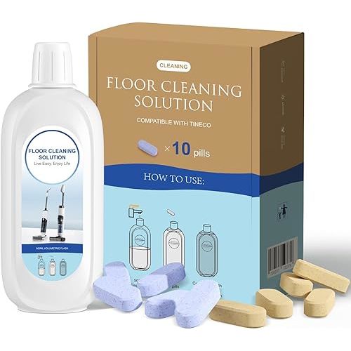 10 Bottles Compatible with Tineco Cleaning Solution 500ml Per Bottle Lavender Scents and Orange Scents Floor Cleaner Compatible with All Robot Vacuums with Mopping and Cordless Wet/Dry Vacuum