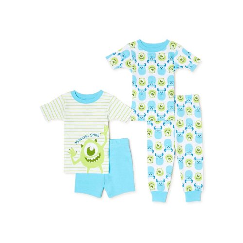 Monsters Inc. Baby Boy T-Shirt, Short, and Pants Pajama Set, 4-Piece, Sizes 9M-24M