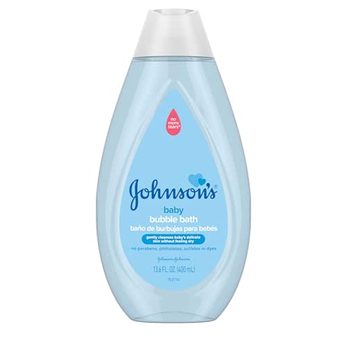 Johnson's Baby Bubble Bath for Gentle Baby Skin Care, Tearless Baby Bubble Bath Gently Cleanses Baby’s Delicate Skin, Hypoallergenic, Tear, Dye, Paraben & Sulfate-Free, 13.6 fl. oz