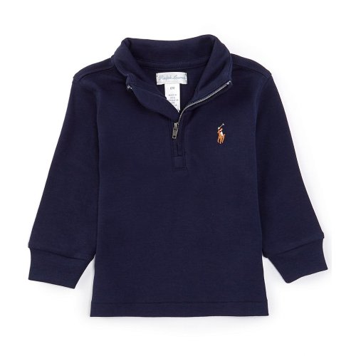 Ralph Lauren Baby Boys 3-24 Months Long Sleeve Quarter-Zip Interlock Pullover
