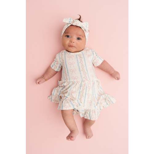 Dainty Bows Short Sleeve Bodysuit Bamboo Dress