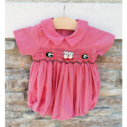 Bulldog Smocked Boy Bubble | Posh Tots Children's Boutique