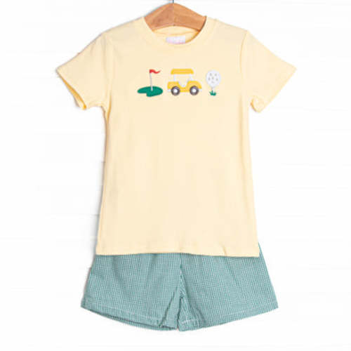 Putterly Adorable Applique Short Set, Green – Stitchy Fish