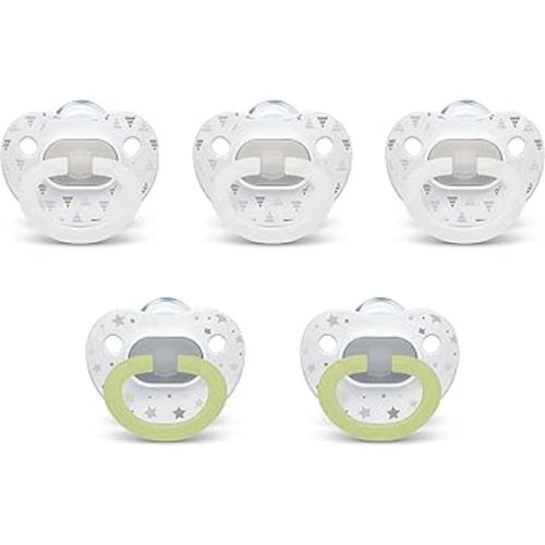 NUK Comfy Orthodontic Pacifiers, Timeless Collection, 0-6 Months, 5 Count