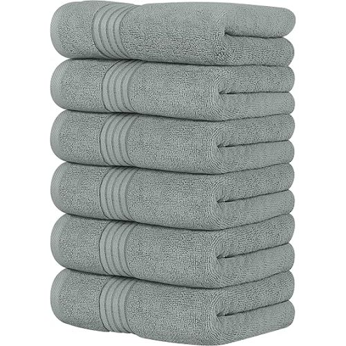 Utopia Towels 6 Piece Premium Hand Towels Set, 16 by 28 inches, 100% Ring Spun Cotton, Lightweight and Highly Absorbent Towels for Bathroom, Travel, Camp, Hotel, and Spa, Cool Grey