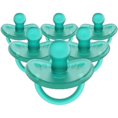 Evenflo Balance + Cylindrical Pacifier (0 Months+, 6pk, Aqua)