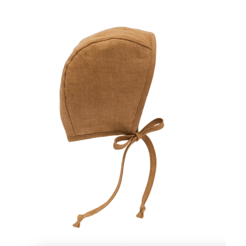 Rust Linen Bonnet Cotton-Lined