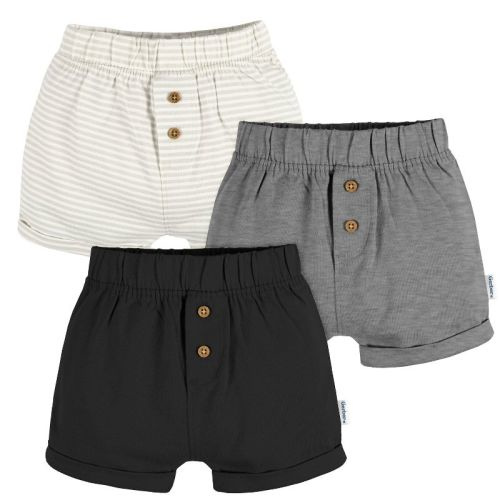 Gerber Neutral Baby Knit Shorts - 3-Pack, Color: Black, Size: 3-6 months