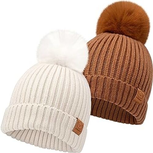 2-Pack Baby Hats, Baby Beanies for Girls, Boys - Toddler Hat, Newborn Hats, Beanies Babies, Baby Girl Hats, Baby Boy Hats, Infant Hat Baby Beanie, Kids Hat, Toddler Boy Hat, Toddler Girl Hat (Rust)