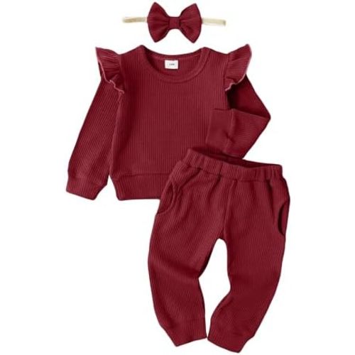 Mioglrie Baby Girl Clothes Infant Toddler Girls Fall Winter Outfits Sweatshirts Clothing Set 3 6 12 18 24 Month 2T 3T