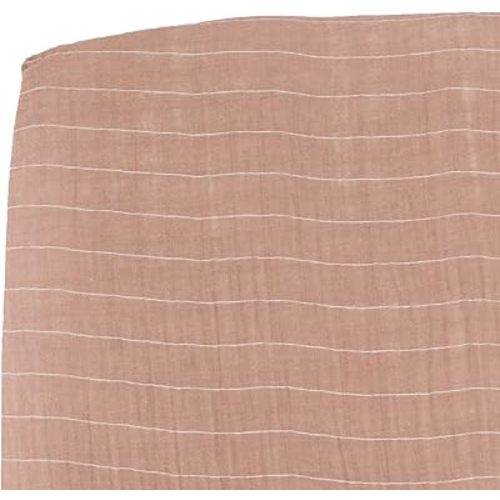 Little Unicorn Premium Crib Sheet | Breathable & Super-Soft Muslin Fabric (Mauve Stripe)
