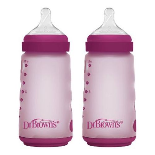 Dr. Brown's Silicone Baby Bottles - Pink - 9 fl oz/2pk
