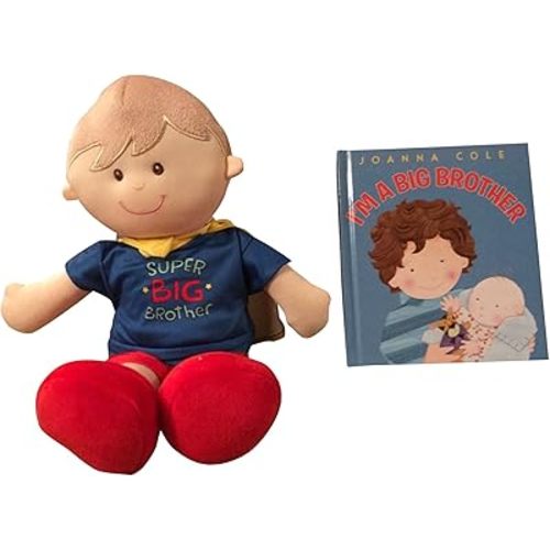 MartLoop I Am a Big Brother Doll and Book Bundle - Super Big Brother Doll with Cape