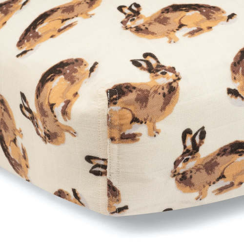 Bunny Organic Cotton Muslin Fitted Crib Sheet