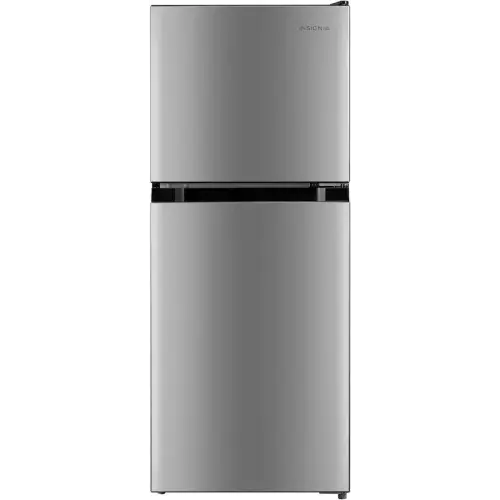 Insignia™ - 4.5 Cu. Ft. Mini Fridge with Top Freezer and ENERGY STAR Certification - Stainless Steel Look