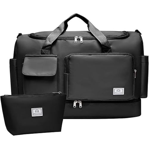 Small Gym Bag for Women, Travel Duffle Bag Carry On Weekender Bag with Shoe Compartment